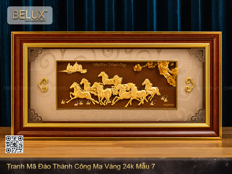 Tranh Mã Đáo Thành Công Mạ Vàng 24k Mẫu 7